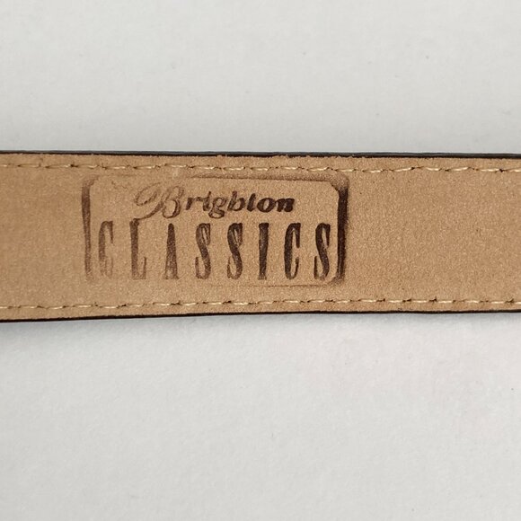 Vintage Brighton Womens Brown Leather Belt Imitation Alligator Size 28 Small - Picture 12 of 16